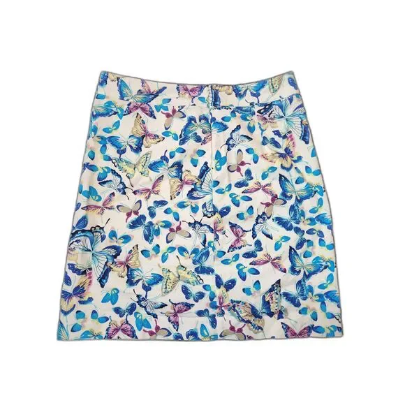 Talbots Butterfly Print Skirt – Size 6 – Cotton Blend - Picture 2 of 6